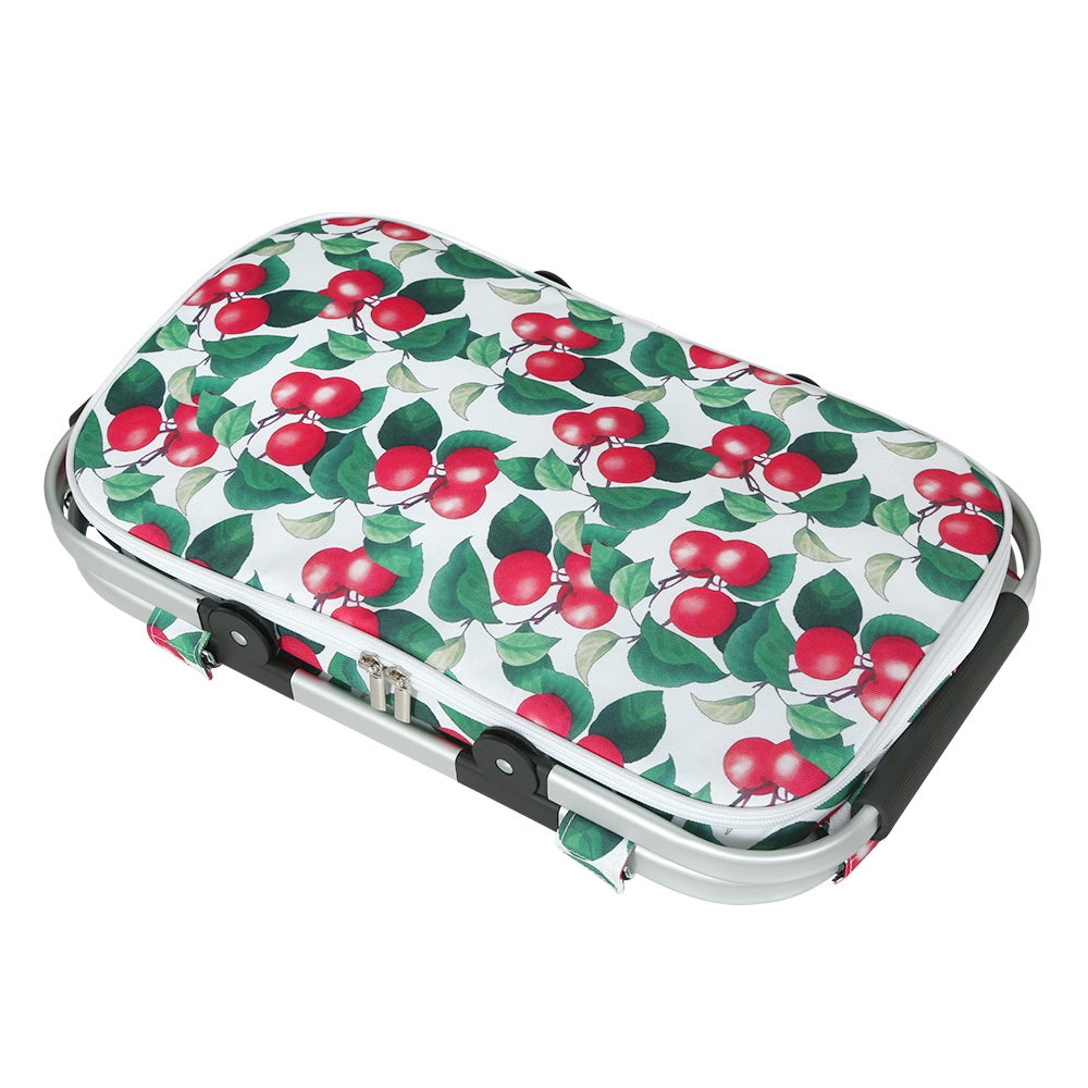Picnic Bag Basket Hamper Camping Hiking Insulated Lunch Cooler Folding