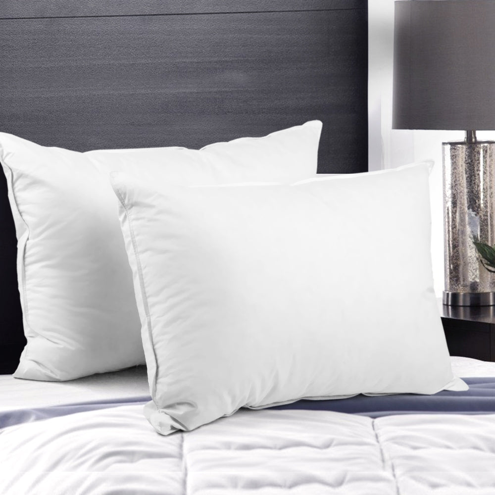 Duck Feather Bed Pillow Set of 2 - White
