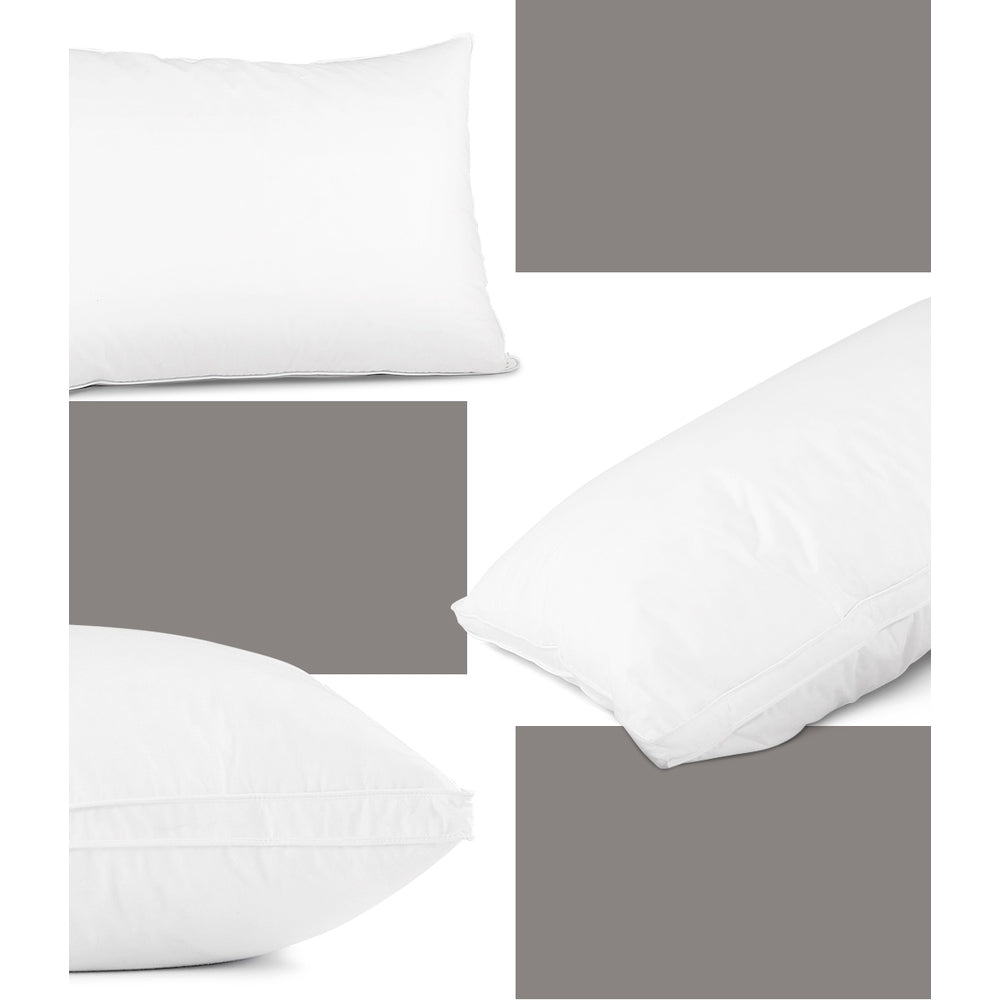 Duck Feather Down Bed Pillow - Twin Pack