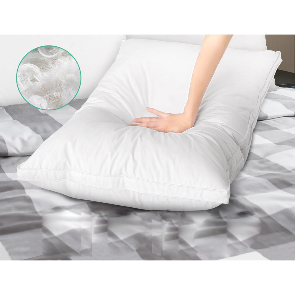 Duck Feather Down Bed Pillow - Twin Pack