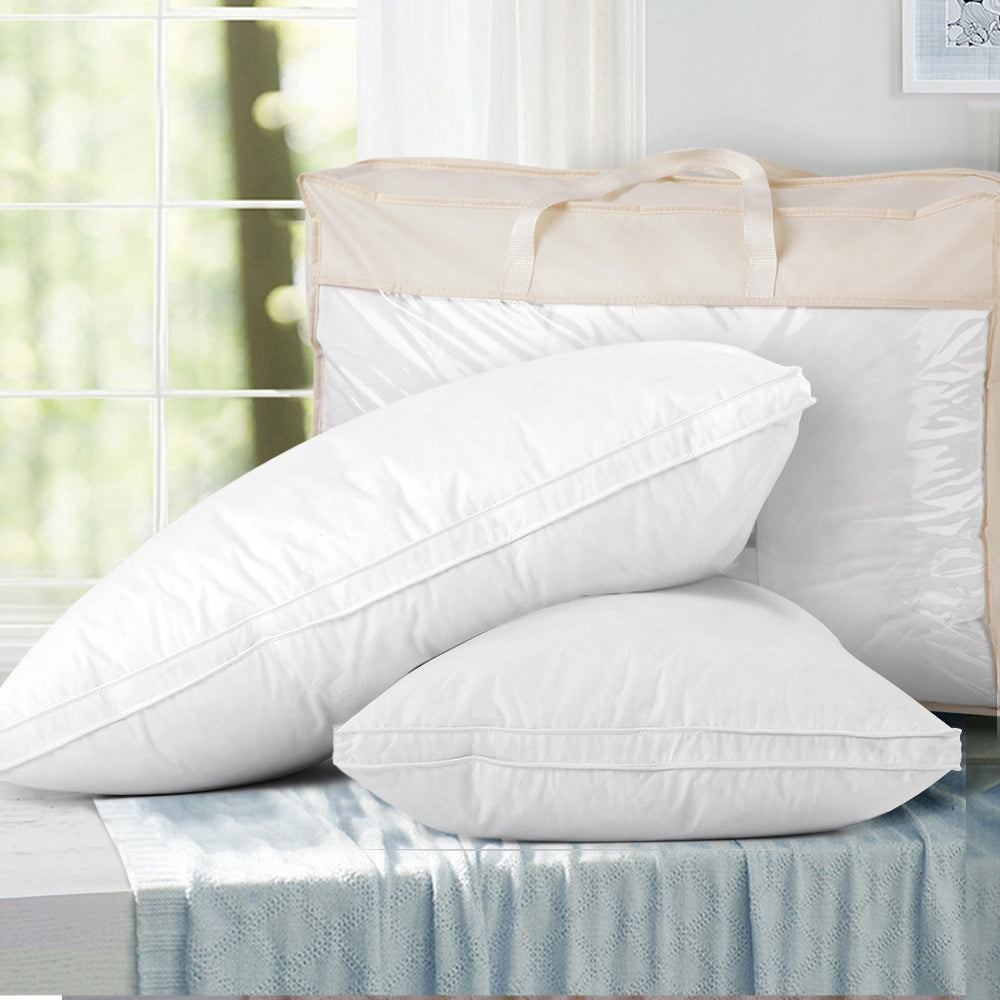 Goose Feather Down Twin Pack Bed Pillows