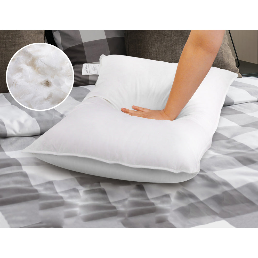 Duck Feather Bed Pillow Set of 2 - White