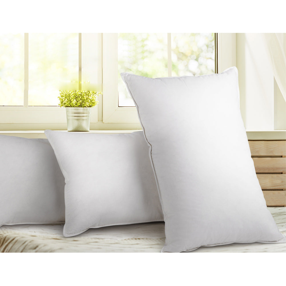 Goose Feather Down Bed White Pillow - Set of 2