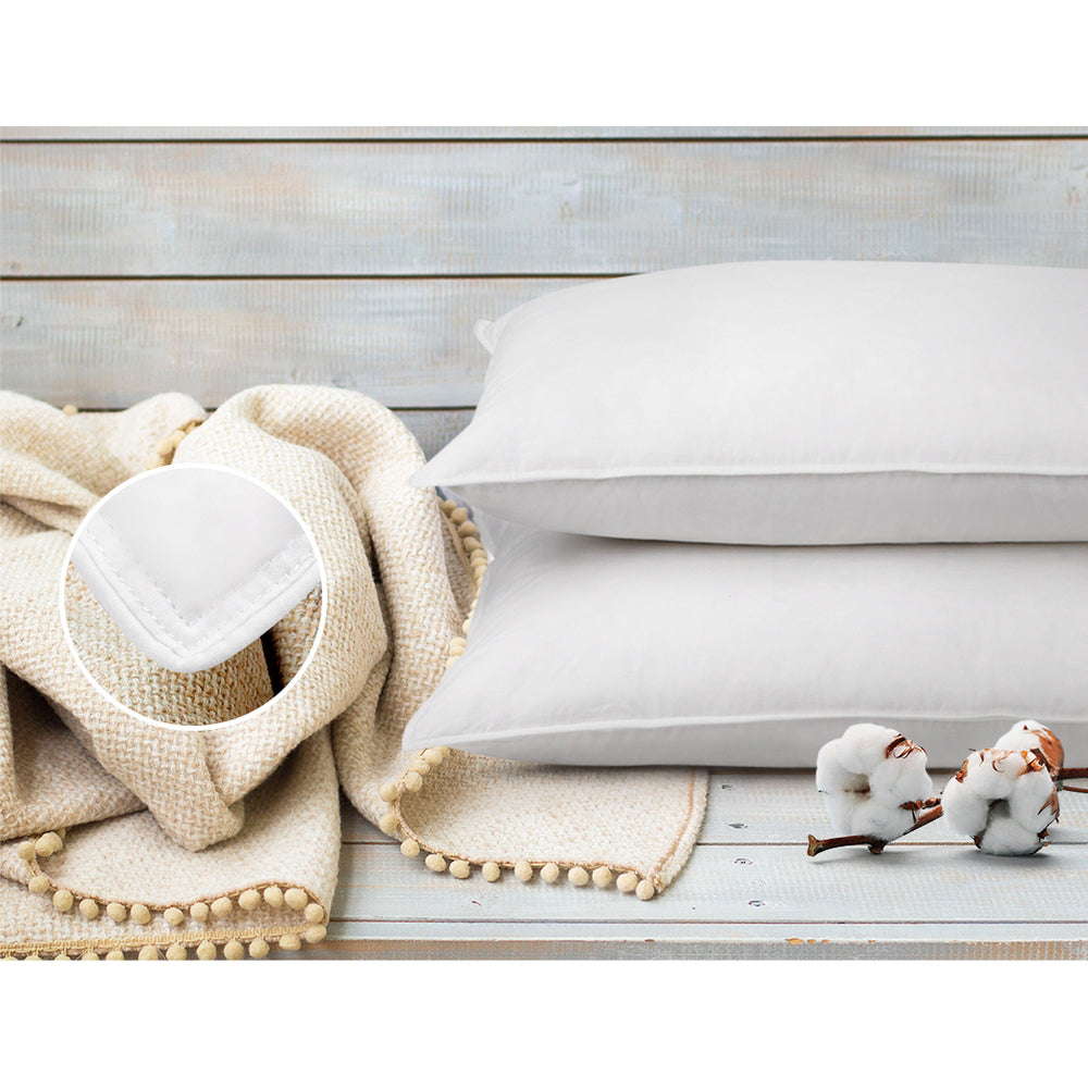 Duck Feather Bed Pillow Set of 2 - White