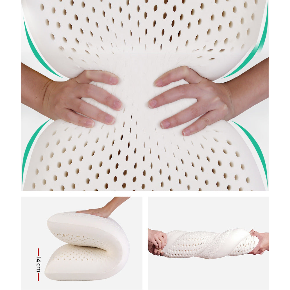 Natural Latex Bed Pillow - Set of 2
