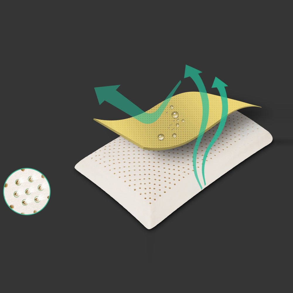 Natural Latex Bed Pillow - Set of 2