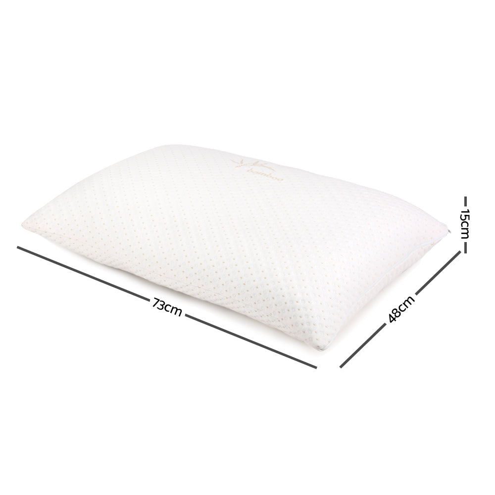 Bamboo memory Foam Bed Pillow - Set of 2