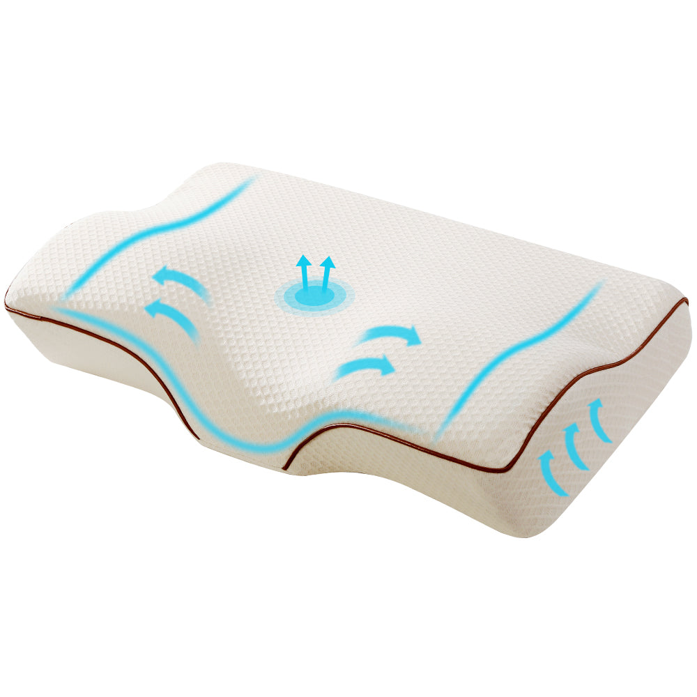 Memory Foam Pillow Neck Contour Rebound  Support - Blue