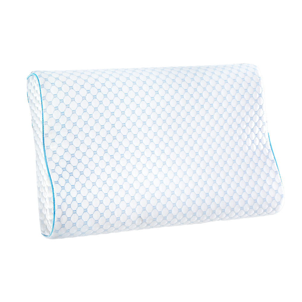 Memory Foam Pillow Ice Silk Cover Cool Cervical Support - 350GSM