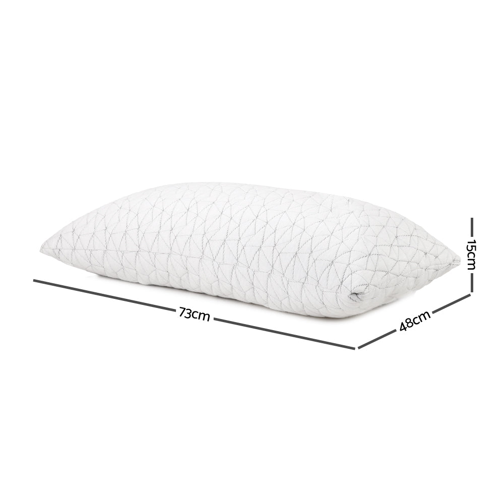 Rayon Single Memory Foam Bed Pillow - Set of 2