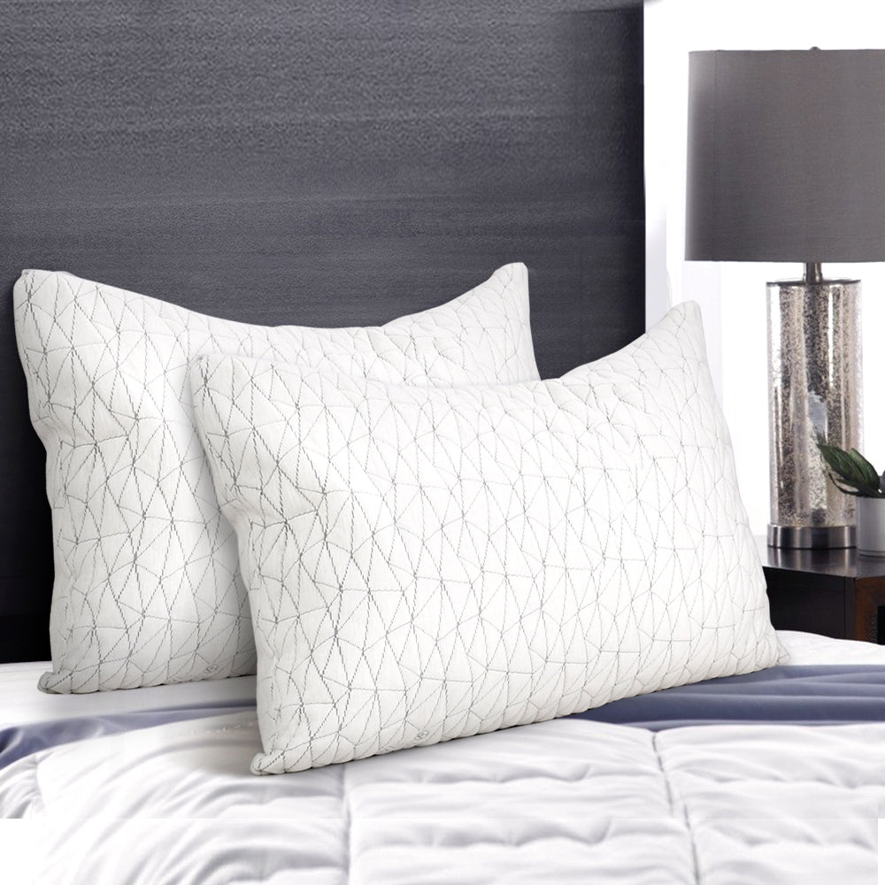 Rayon Single Memory Foam Bed Pillow - Set of 2