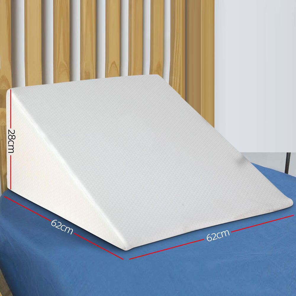 Bed Wedge Back Support Pillow Bamboo Fabric - Beige