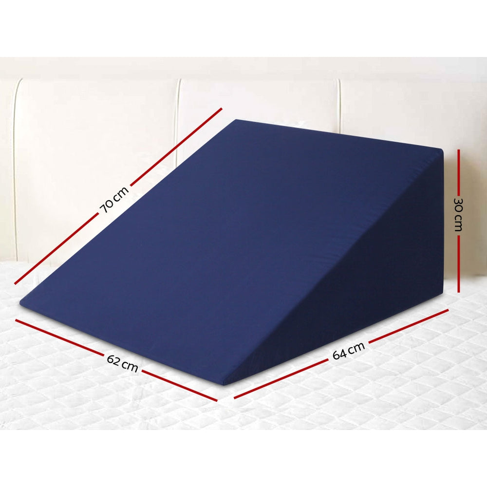 Bed Wedge Back Support Pillow Bamboo Fabric - Blue