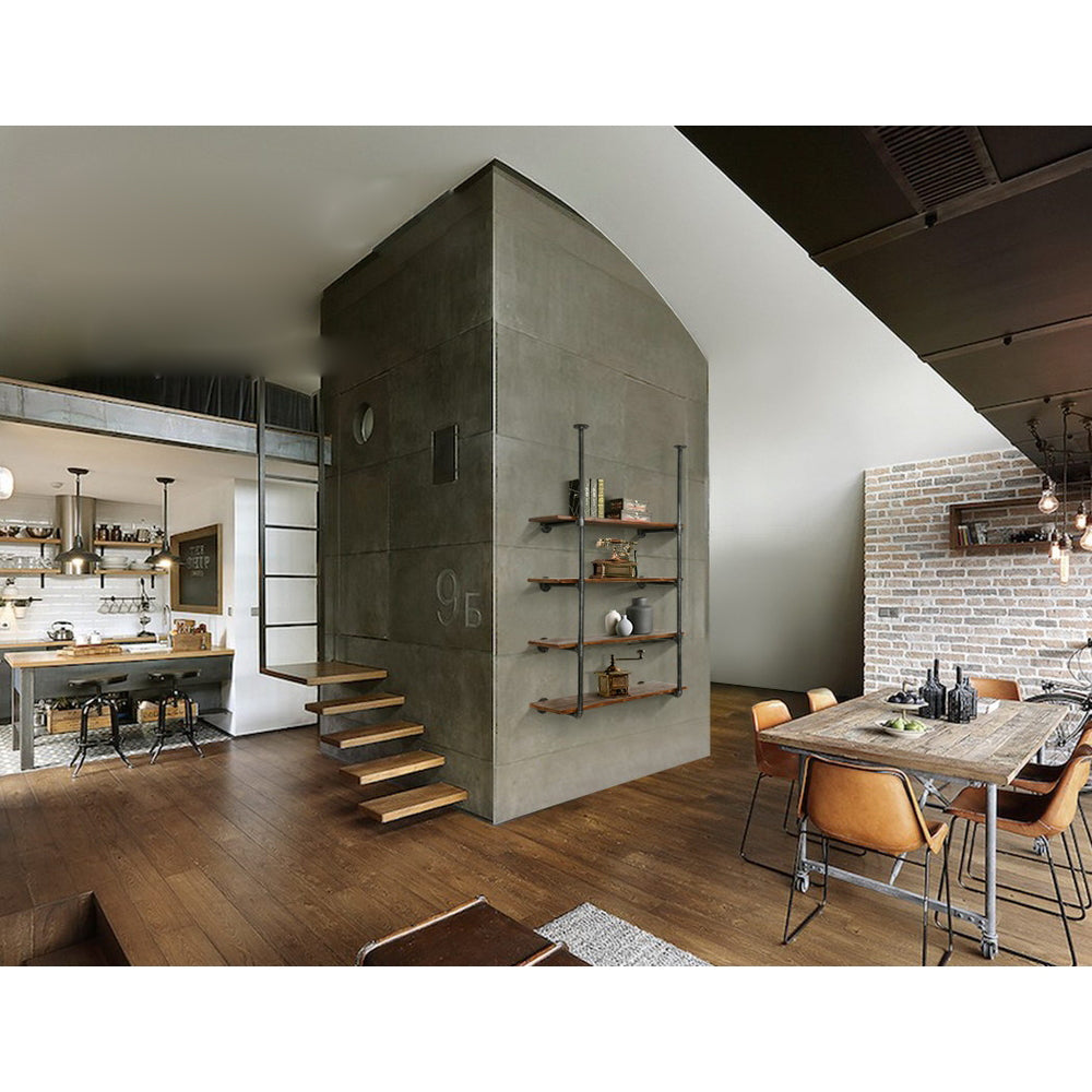 Industrial Wall Display Rustic Pipe DIY Shelves