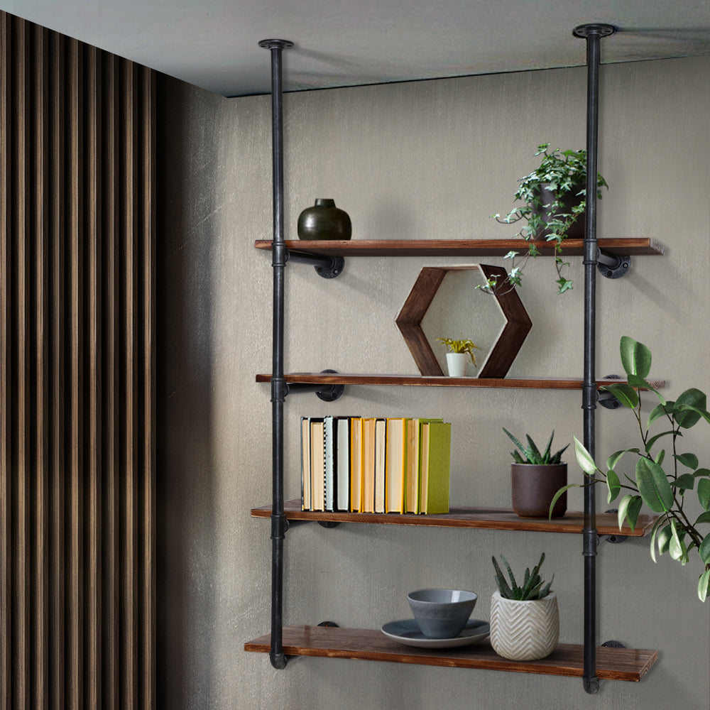 Industrial Wall Display Rustic Pipe DIY Shelves