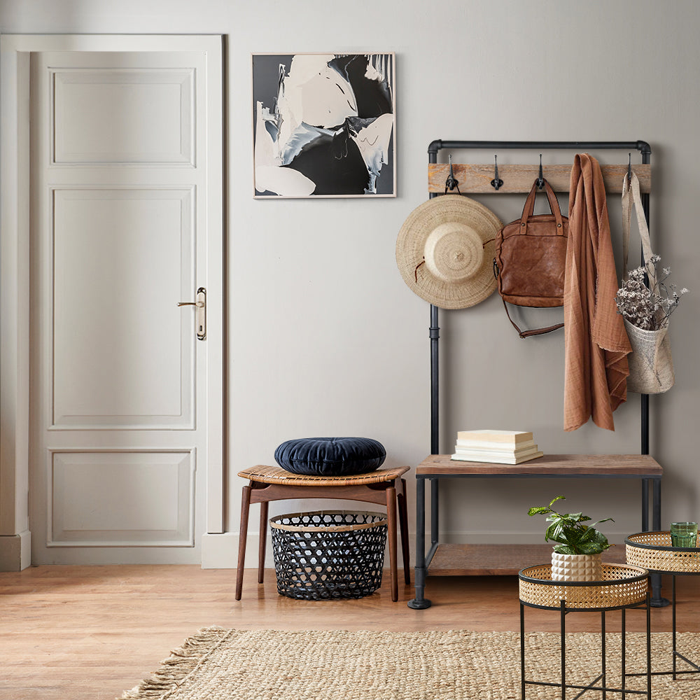 Rustic Wood and Pipe Clothes Vintage Shelf Hanger