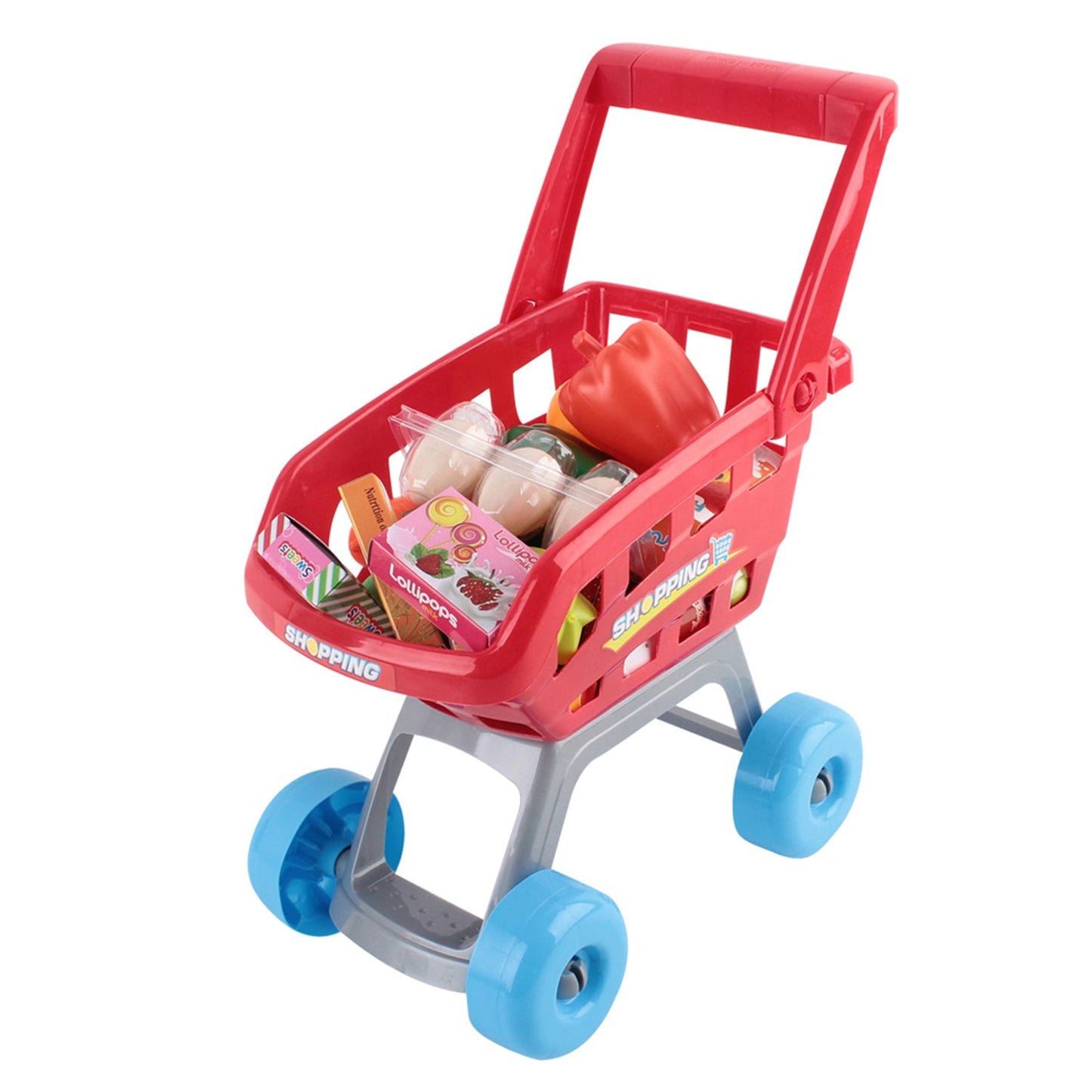 Kids Supermarket Pretend Play Set 24pcs - Red and White