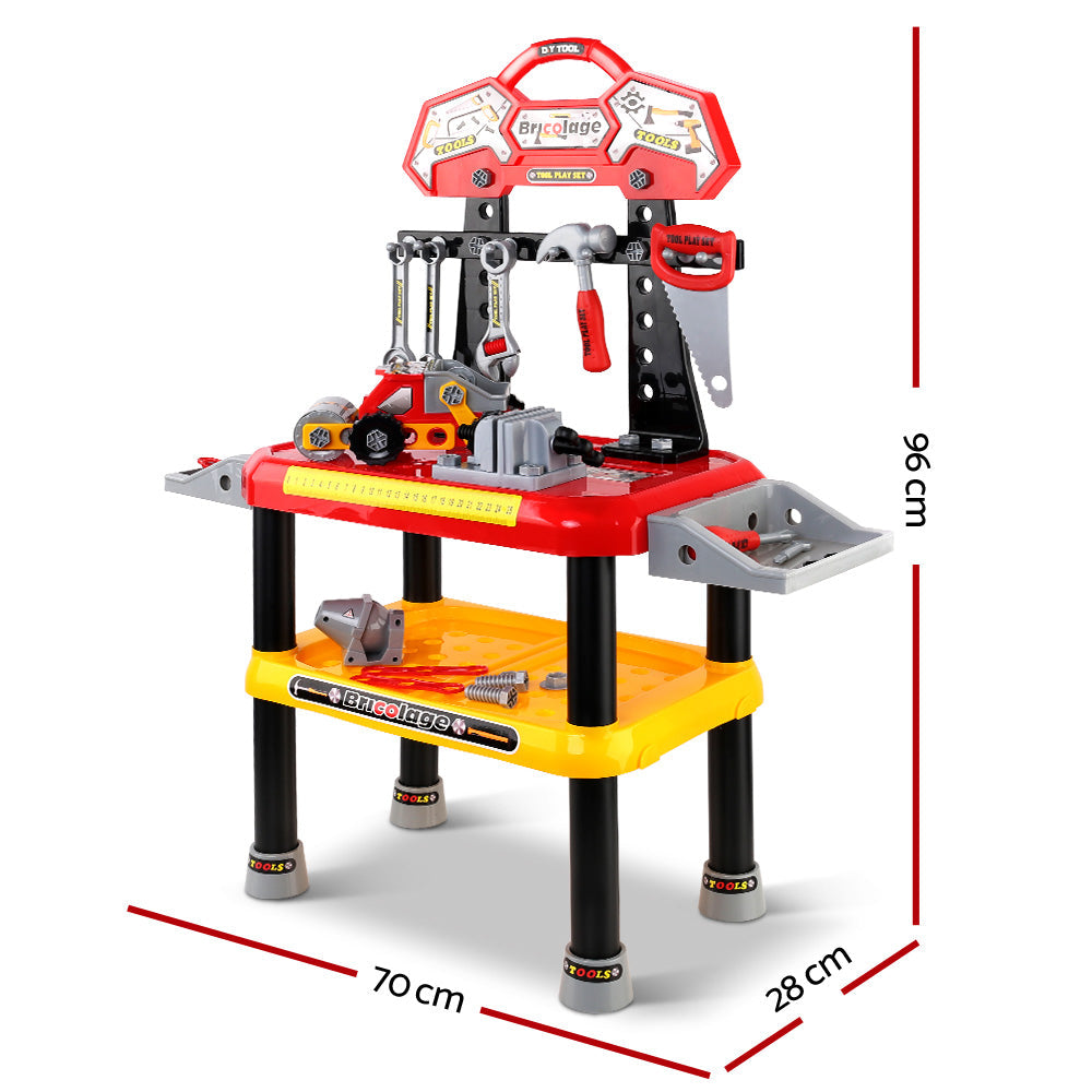 Kids Pretend Play Workbench Play Set - Red