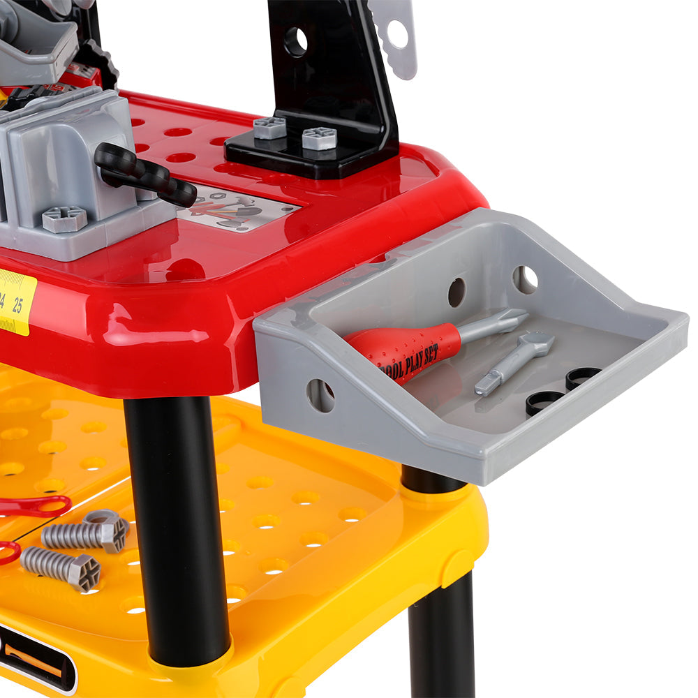Kids Pretend Play Workbench Play Set - Red