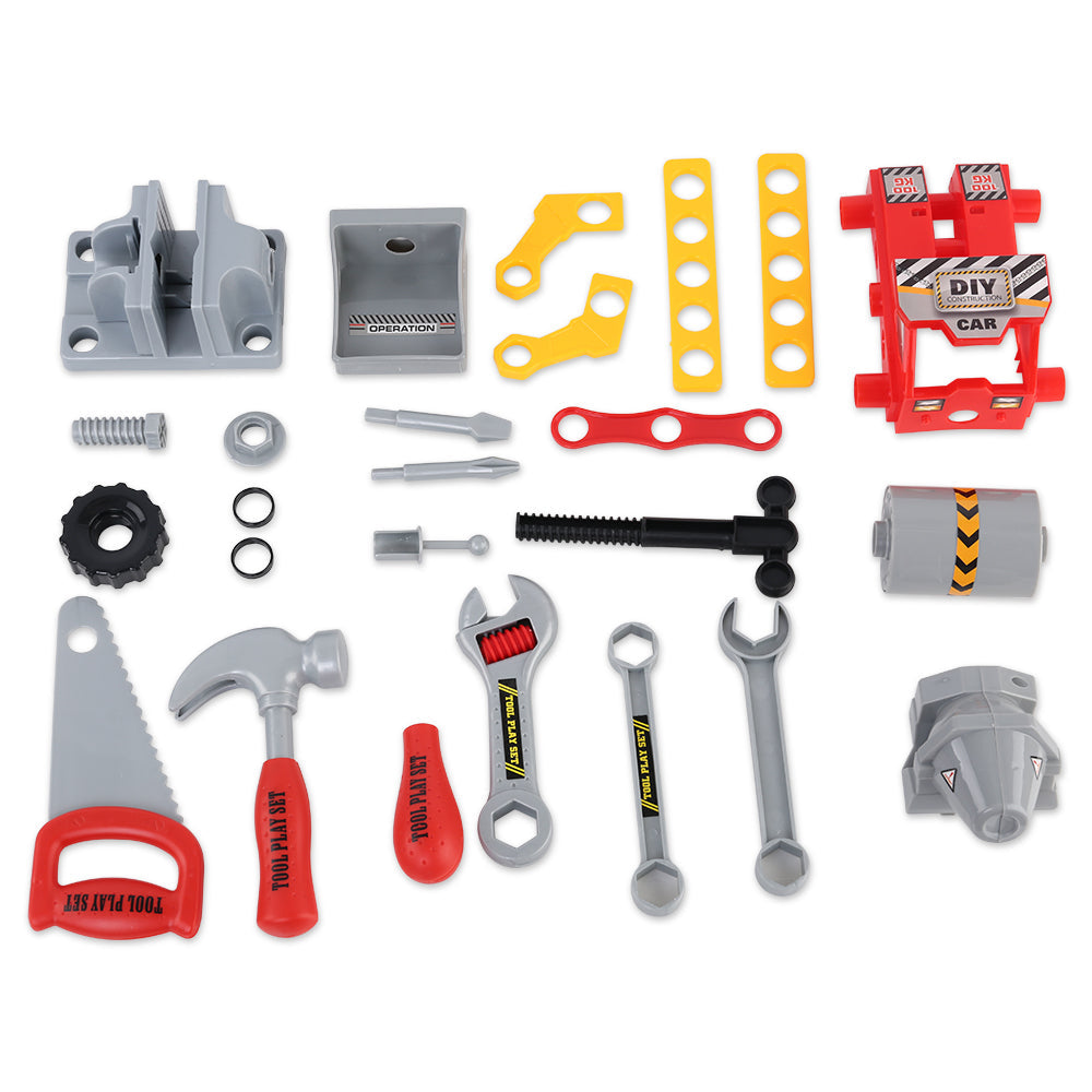 Kids Pretend Play Workbench Play Set - Red
