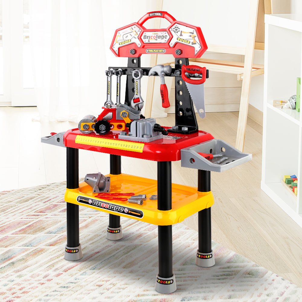 Kids Pretend Play Workbench Play Set - Red
