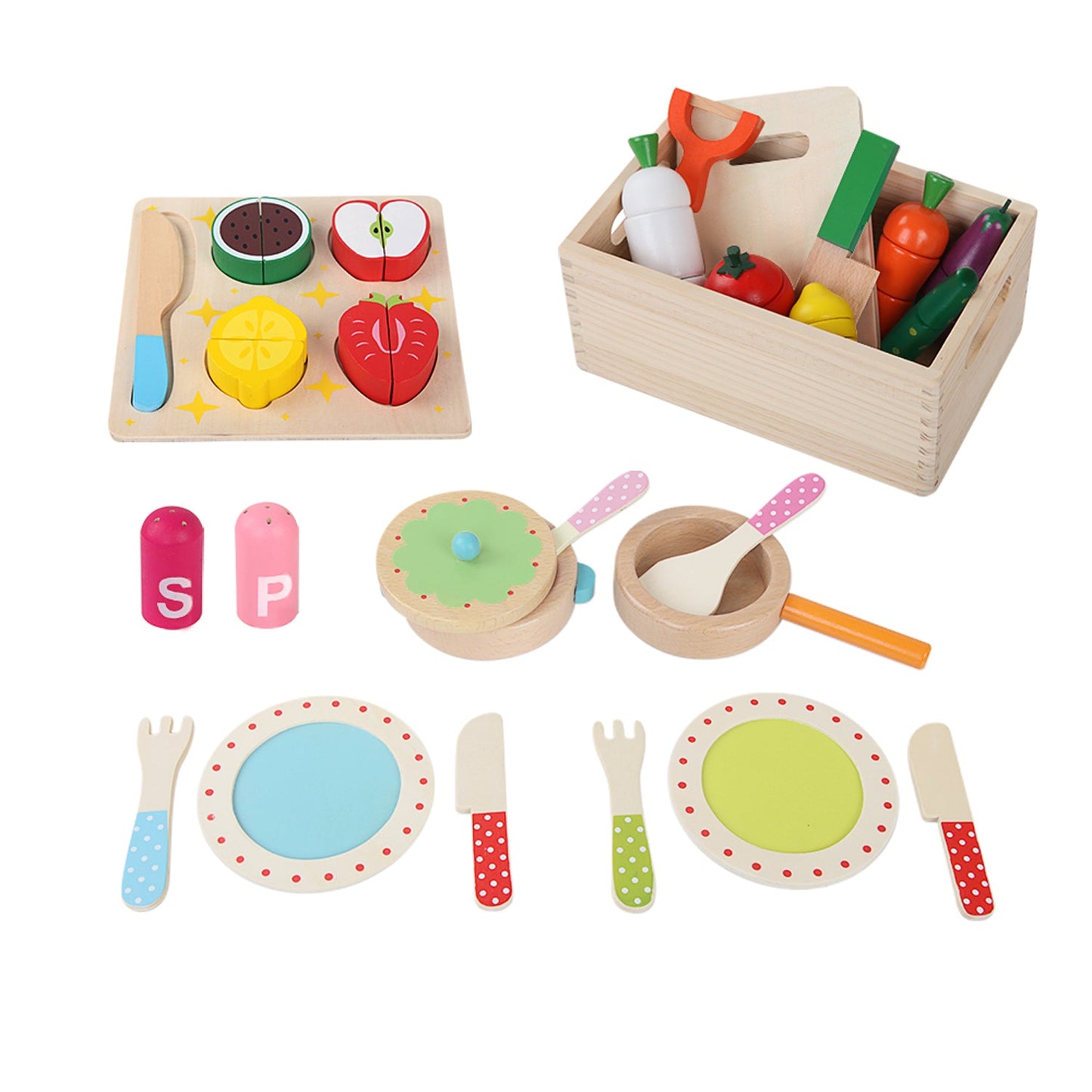 Kids Wooden Kitchen Playset