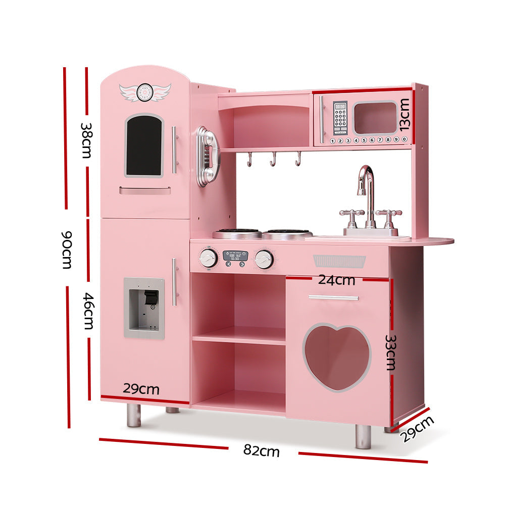 Kids Kitchen and Utensils Pretend Play Food Set - Pink
