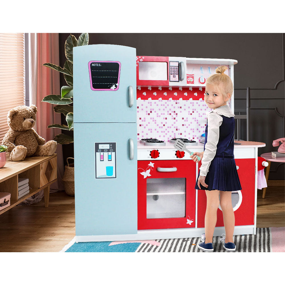 Kids Pretend Kitchen Set Cookware Toy - Pink and Red