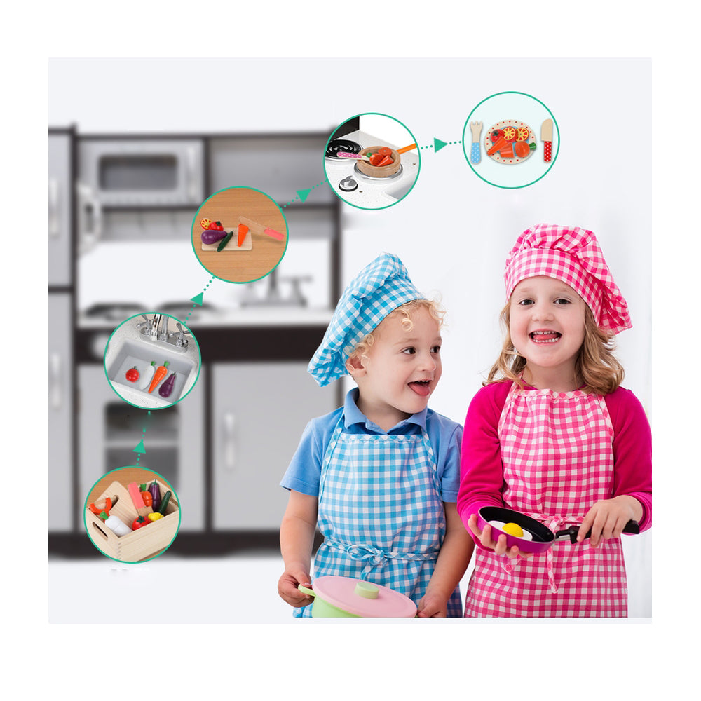 Kids Kitchen and Utensils Pretend Toy Set - Black