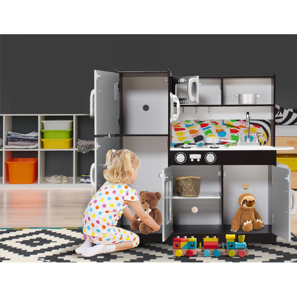 Kids Kitchen and Utensils Pretend Toy Set - Black
