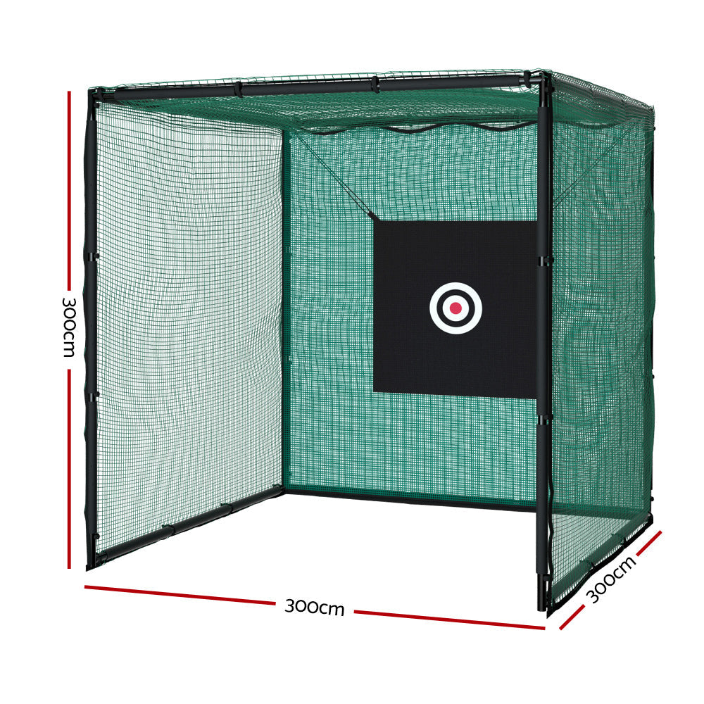 Golf Practice Cage Hitting Net with Steel Frame Football Baseball Training - 3M