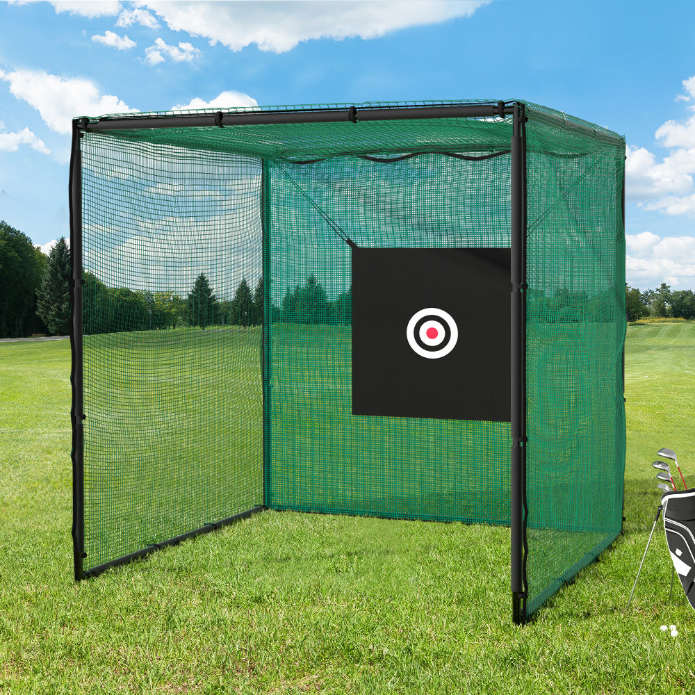Golf Practice Cage Hitting Net with Steel Frame Football Baseball Training - 3M