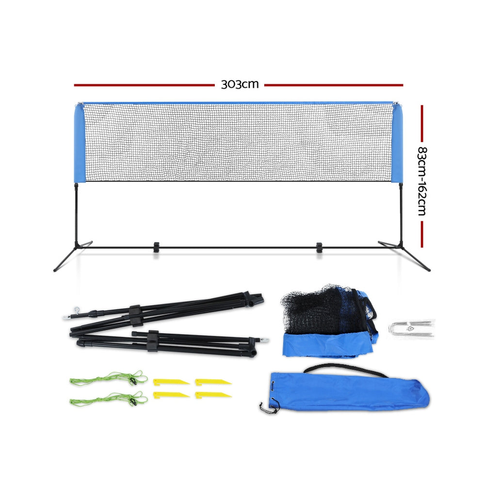 Outdoor Portable Sports Volleyball and Badminton Net 3m 3ft - Blue