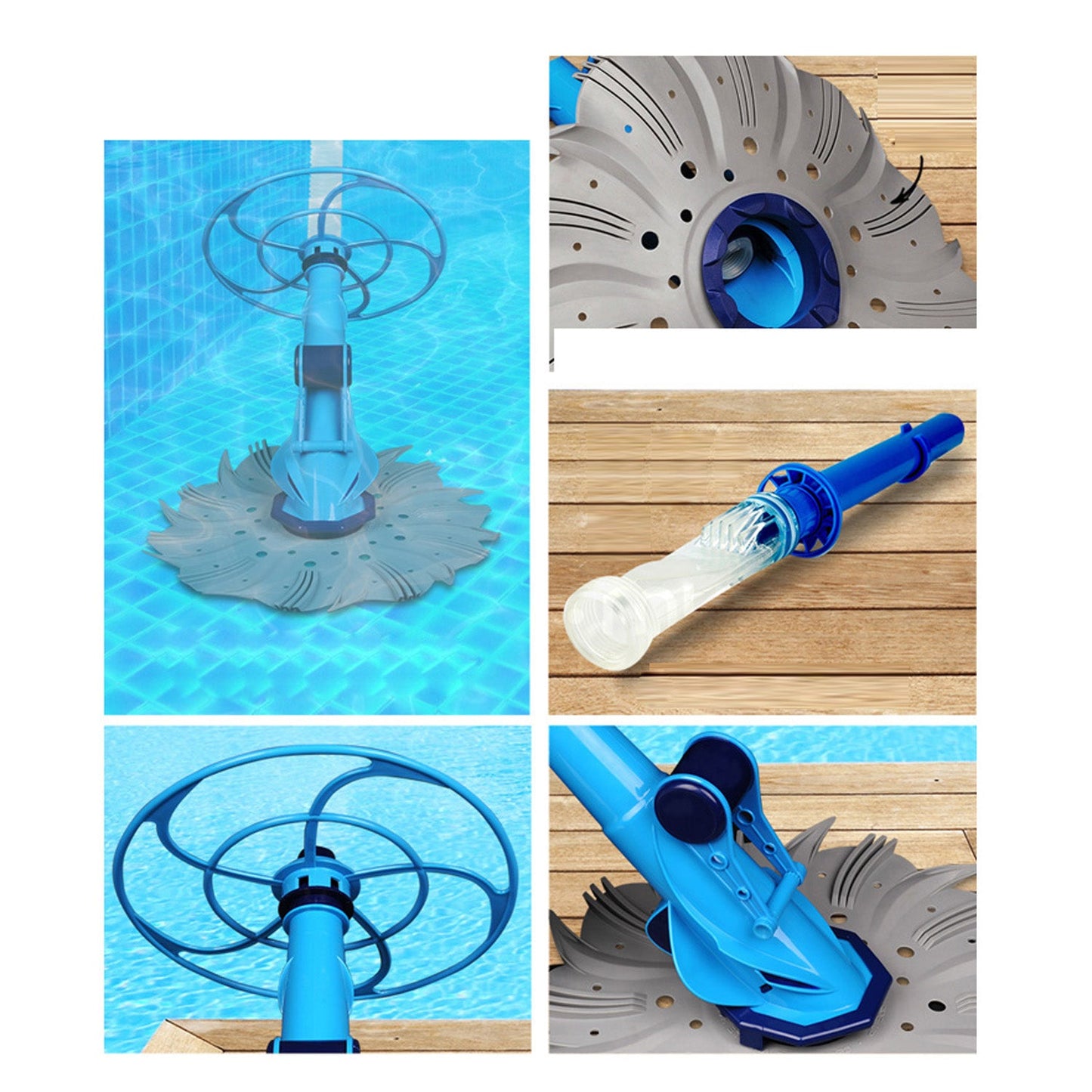 Vacuum Pool Cleaner Light Blue - For 0.8 to 3m Deep Pool