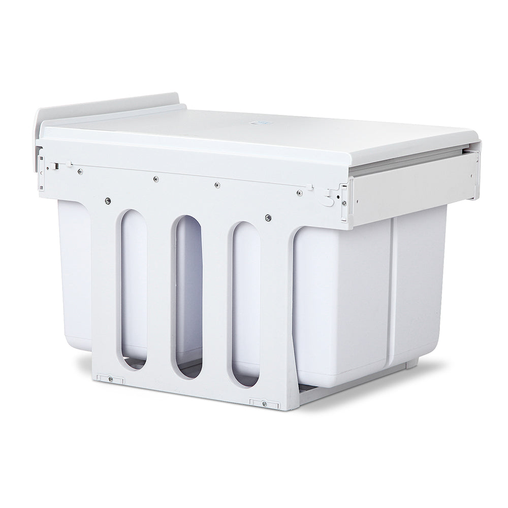 Plastic Frame Pull Out Bin - White - 2x15L