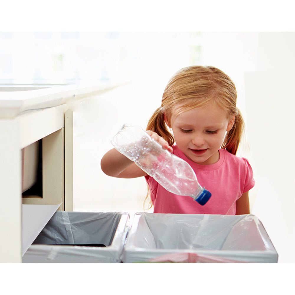 Plastic Frame Pull Out Bin - White - 2x15L