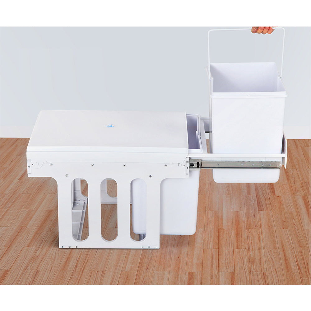 Plastic Frame Pull Out Bin - White - 2x15L