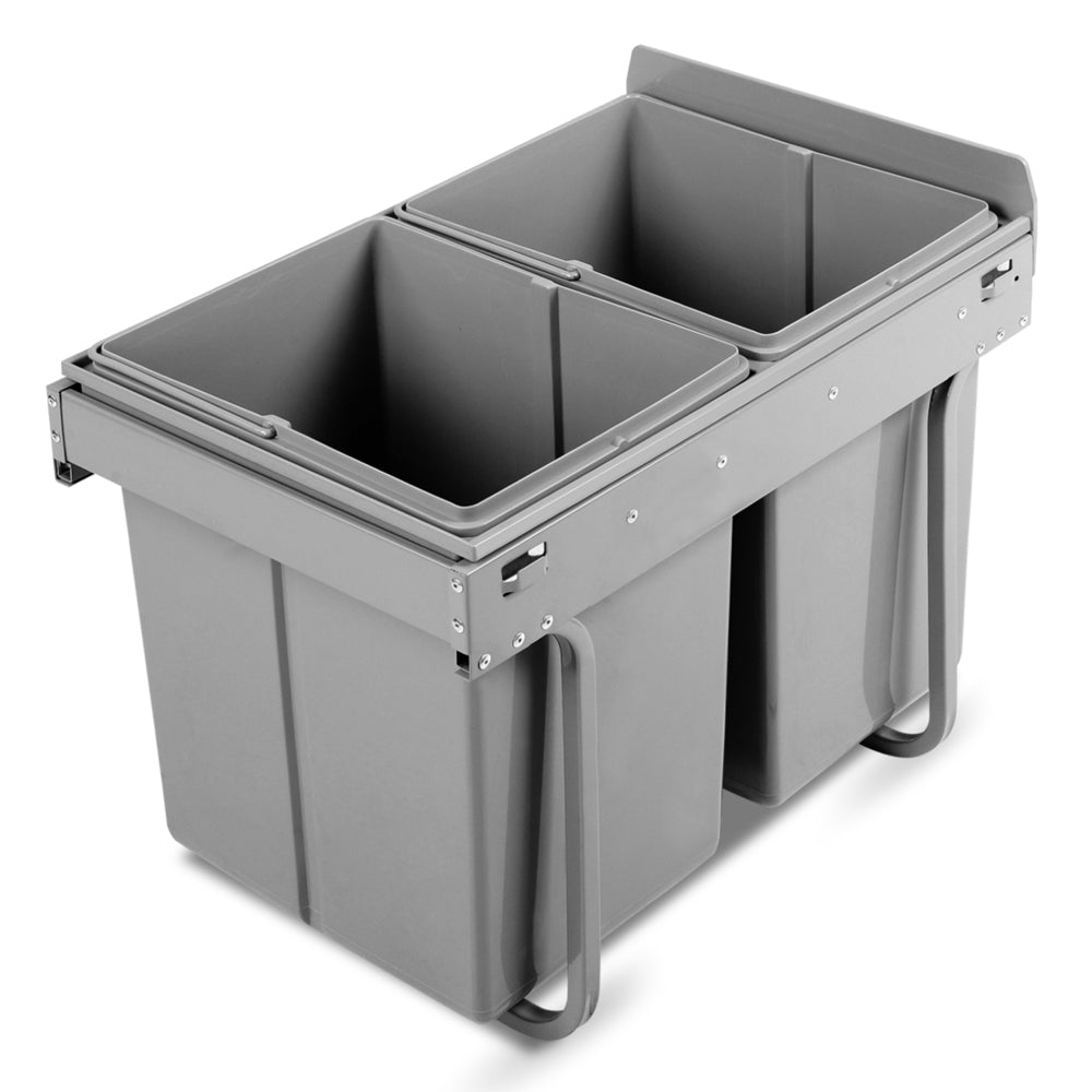 Pull Out Bin - Grey - 2x20L