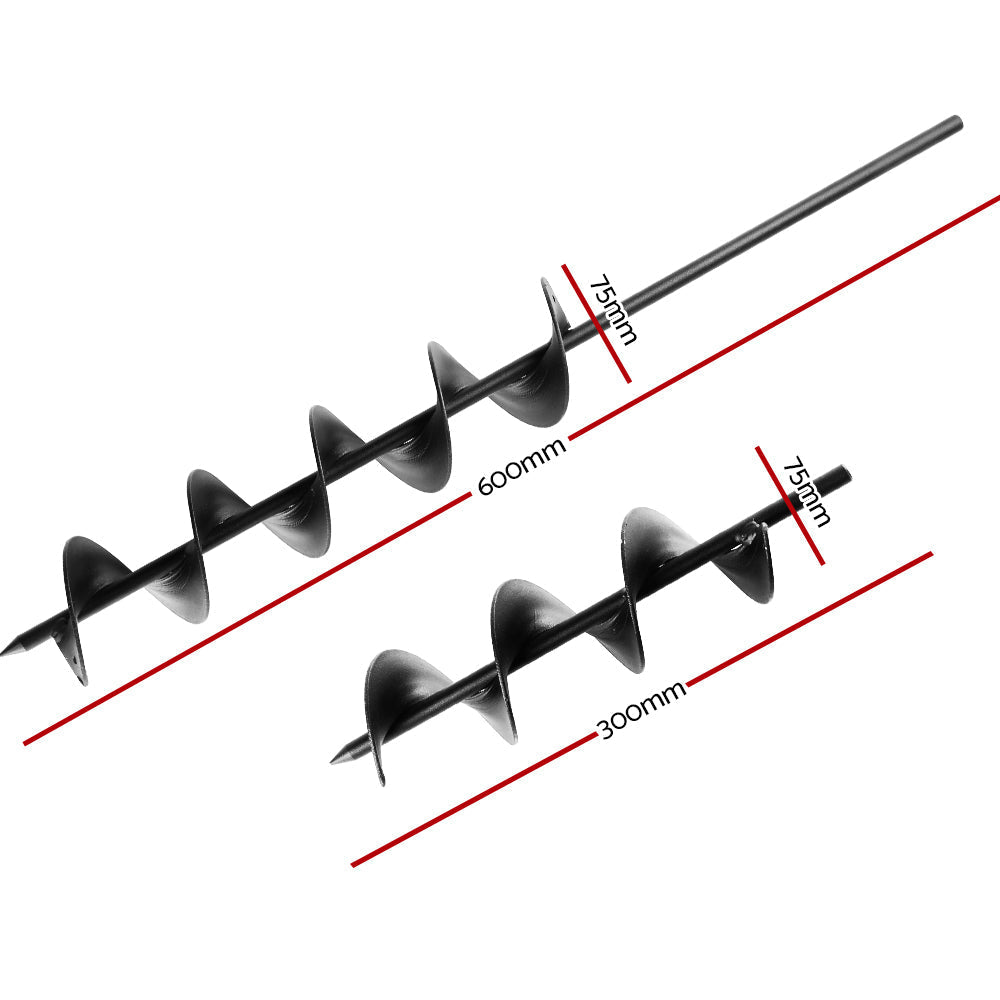 Power Garden Spiral Auger Hole Digger Earth Drill Bit - 600mm