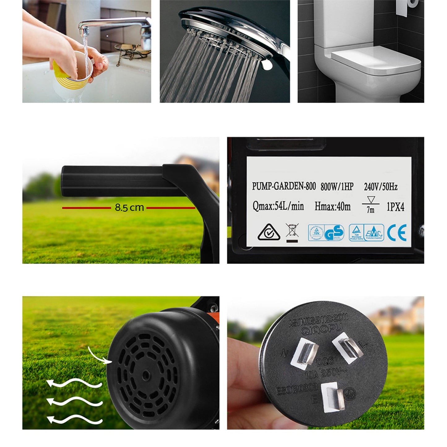 High Pressure Garden Water Pump - 800W