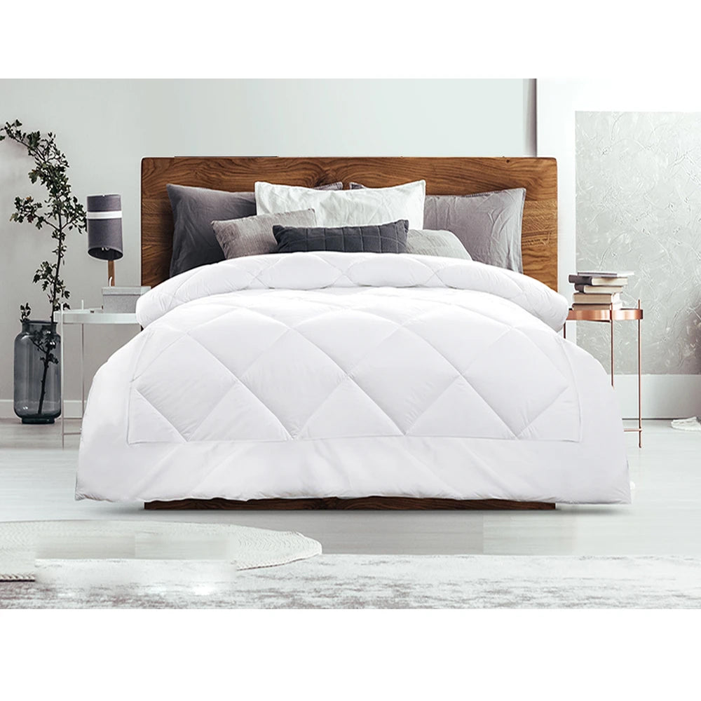 Bamboo Fibre Bed Quilt 400GSM White - Super King