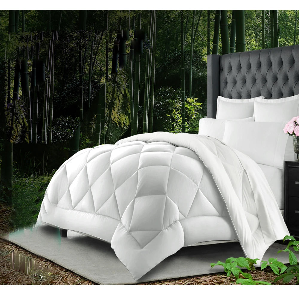 Bamboo Fibre Bed Quilt 700GSM White - King