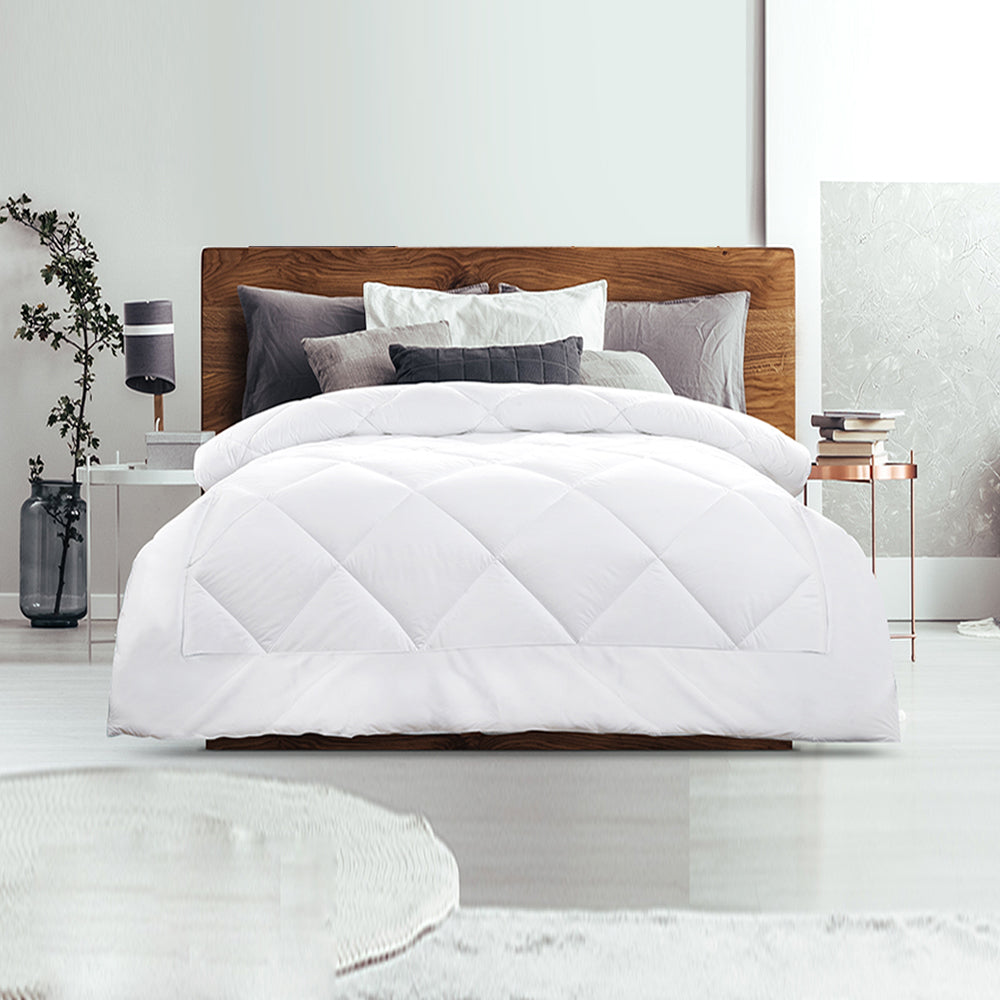 Bamboo Fibre Bed Quilt 700GSM White - Queen