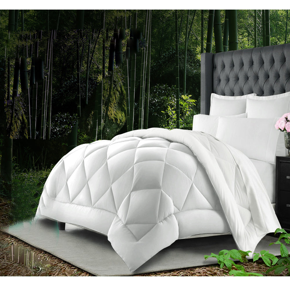 Bamboo Fibre Mattress Topper 700GSM White - Super King
