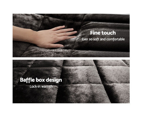 Faux Mink Quilt King Size - Charcoal