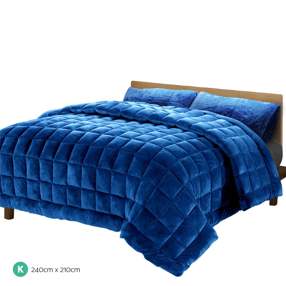 Bedding Faux Mink Quilt Teal - Queen/King/Super King