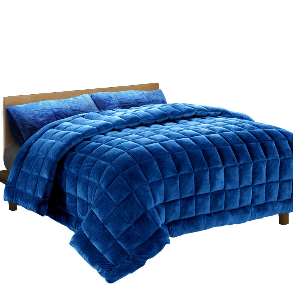 Bedding Faux Mink Quilt Teal - Queen/King/Super King