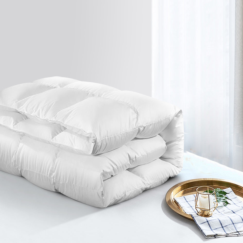 Goose Feather Down Bed Quilt Cover Set 800GSM - Super King