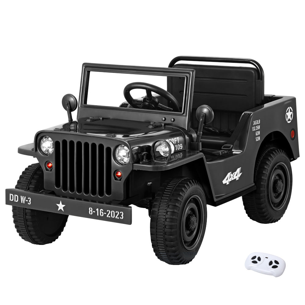 Kids Ride On Car Off Road Military Toy Cars 12V Black