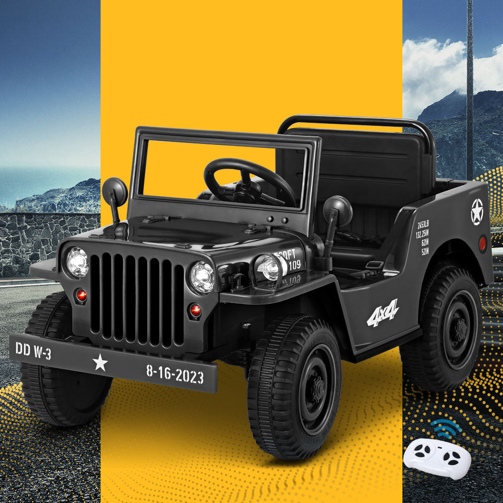 Kids Ride On Car Off Road Military Toy Cars 12V Black